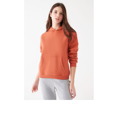 Kapüşonlu Turuncu Basic Sweatshirt