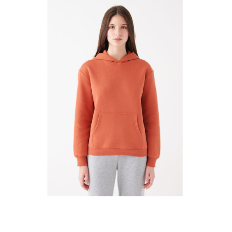 Kapüşonlu Turuncu Basic Sweatshirt