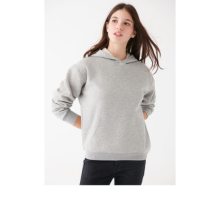 Kapüşonlu Gri Basic Sweatshirt